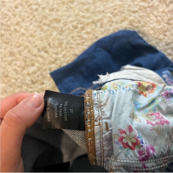 Johnny Was Blue Flare Jeans with Floral Embroidery - Picture 7 of 7